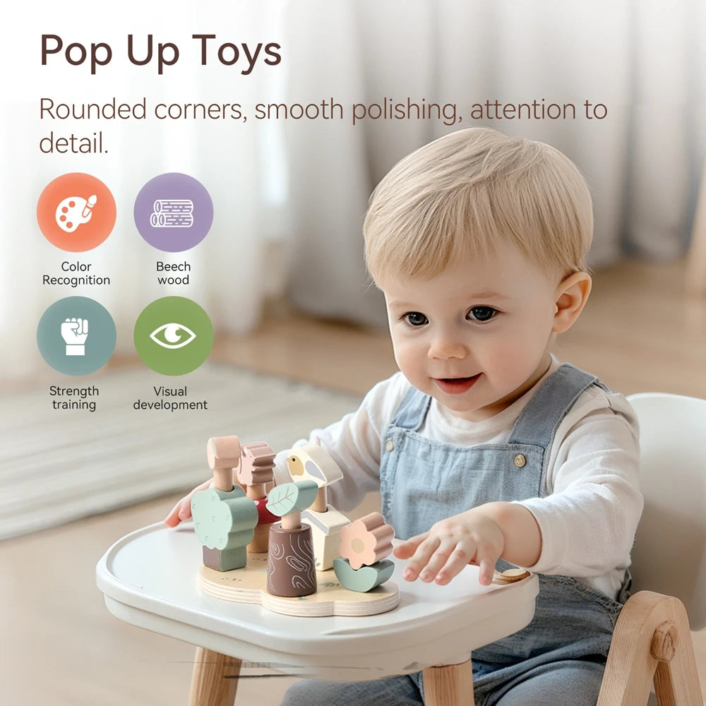 Montessori Toys For Babies Wooden Bounce Knock Game Baby Finger Fine Sports Education Toy Sensory Exercise Toys Children's Gift