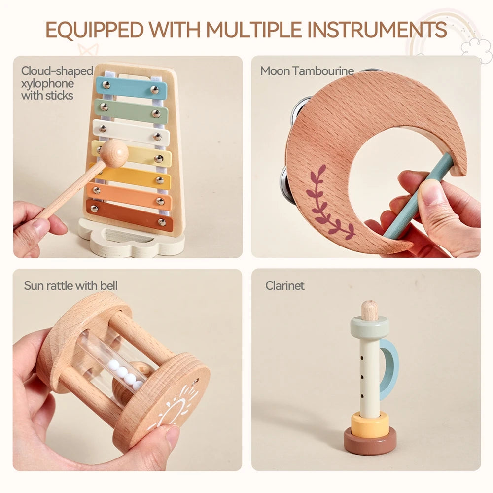 Music Toys for Children Music Instruments Girl Toys Wooden Cartoon Educational Instruments Children's Toys Games for Children