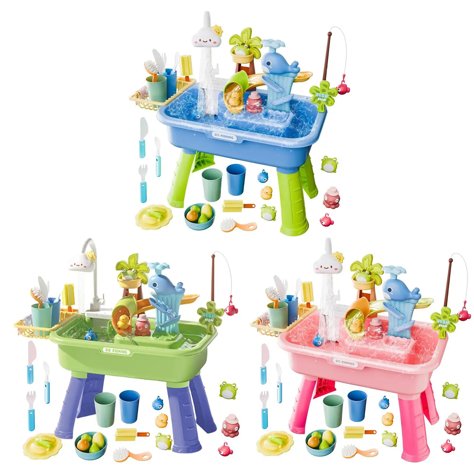 Children Kitchen Toys Electric Fun Waters Play Water Wash Basin Fishing Dishwashing Home Role-playing Baby Early Education Toys