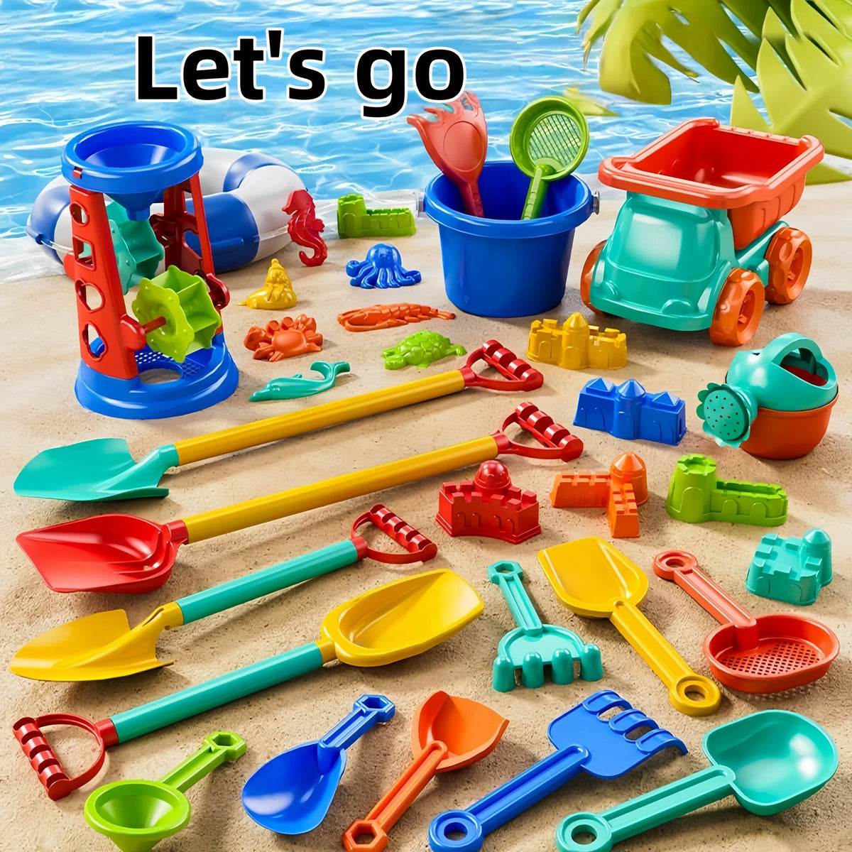 Children's Beach Toy Set Suitable for Boys and Girls to Play Outdoors with Sand, Summer Gardening, Digging Toys, Gifts