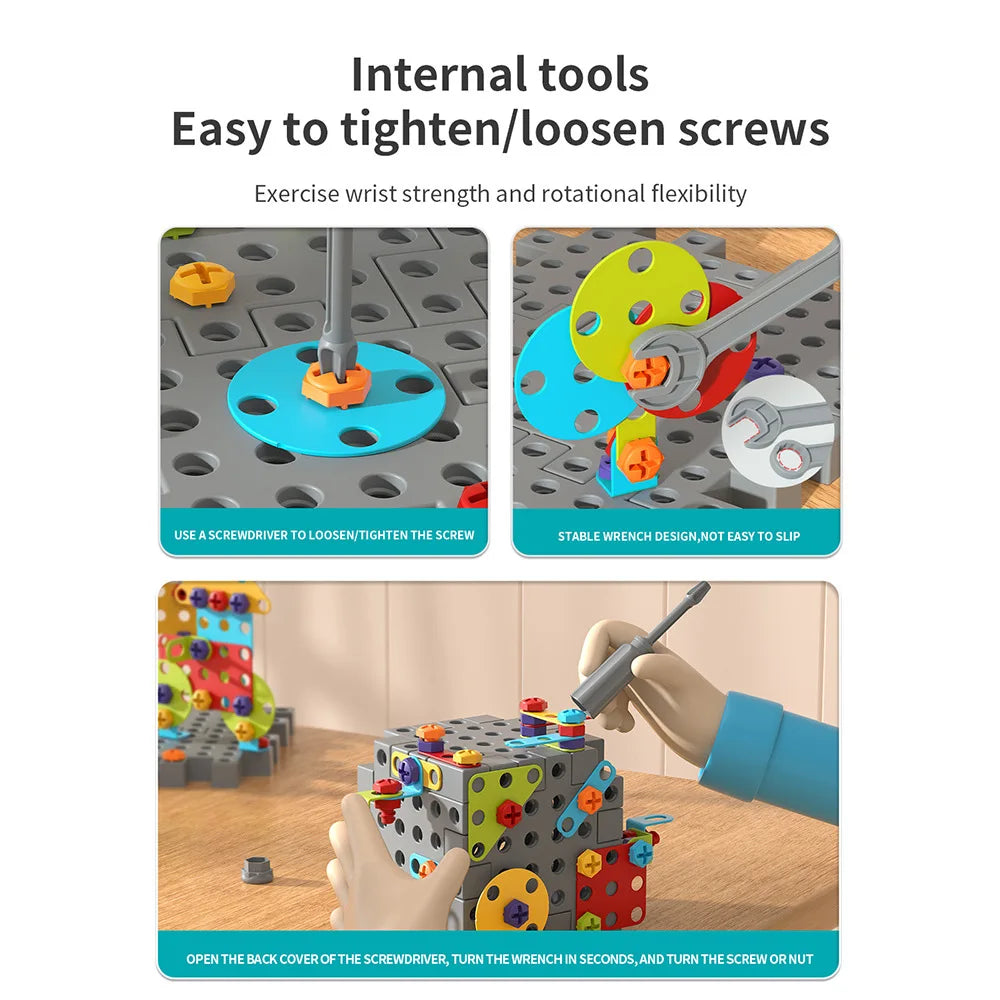 Disassembly Match Tool Toys Children Educational Assembled Bricks Blocks Sets Design Building Toys for Boys Kids Birthday Gifts