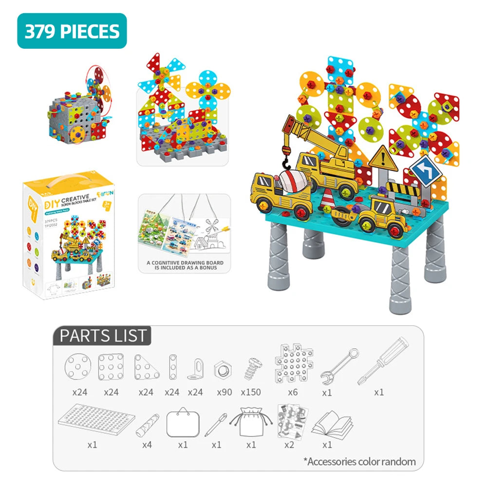 Disassembly Match Tool Toys Children Educational Assembled Bricks Blocks Sets Design Building Toys for Boys Kids Birthday Gifts