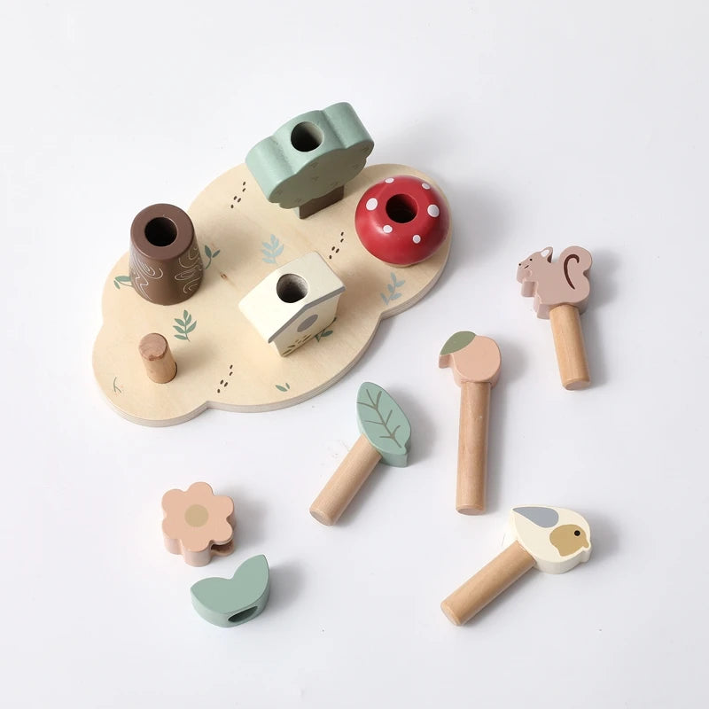 Montessori Toys For Babies Wooden Bounce Knock Game Baby Finger Fine Sports Education Toy Sensory Exercise Toys Children's Gift