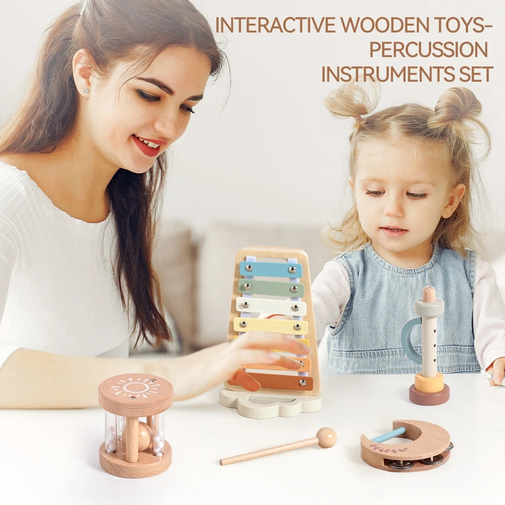 Music Toys for Children Music Instruments Girl Toys Wooden Cartoon Educational Instruments Children's Toys Games for Children