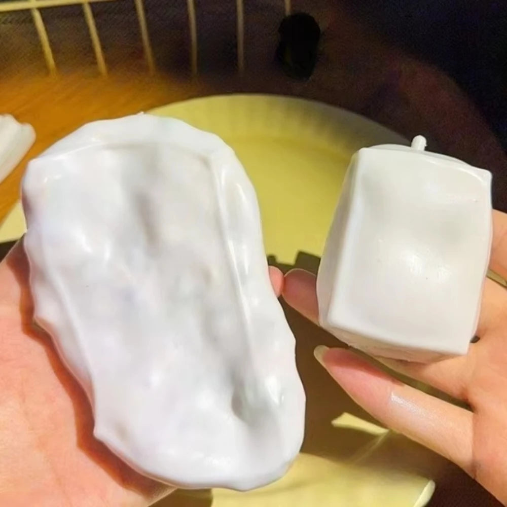 Tofu-Shaped ASMR Sensory Anti-Stress Toys Crunchy Stress Relief Squishy Toys Satisfying Sound Effects For Filling Building Block