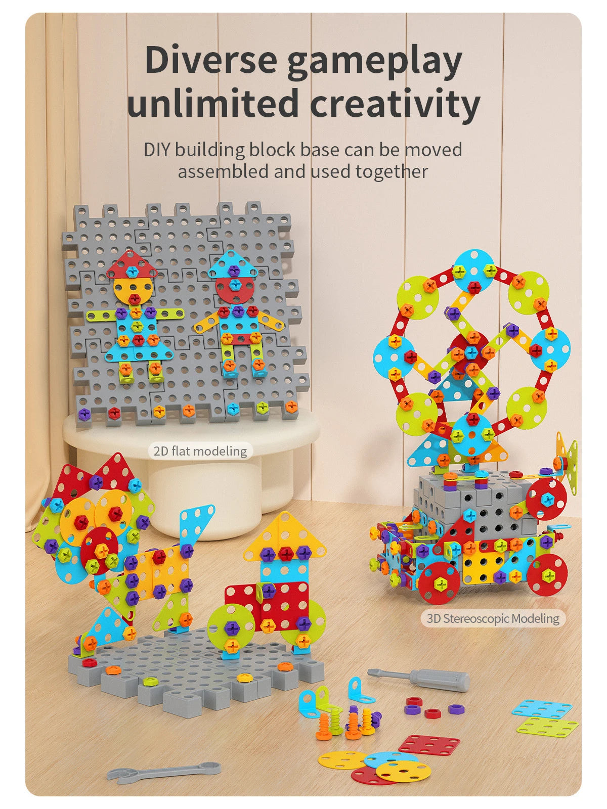 Disassembly Match Tool Toys Children Educational Assembled Bricks Blocks Sets Design Building Toys for Boys Kids Birthday Gifts