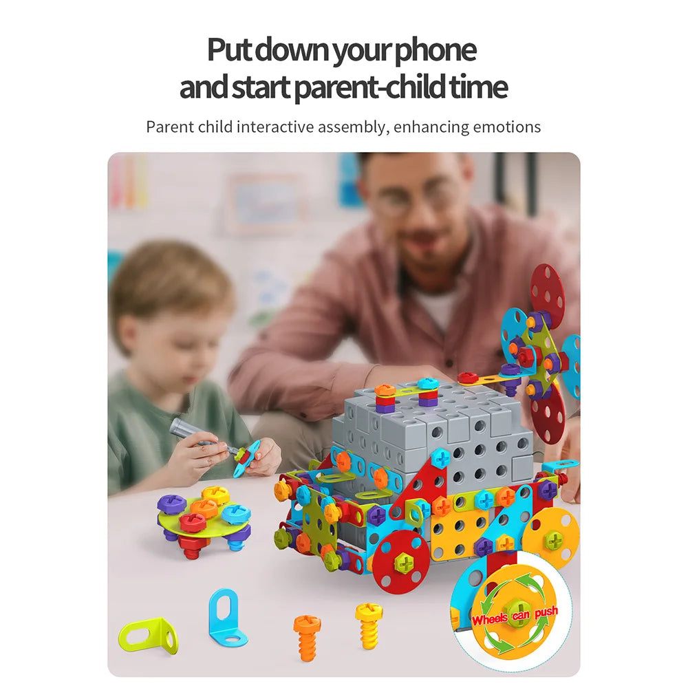 Disassembly Match Tool Toys Children Educational Assembled Bricks Blocks Sets Design Building Toys for Boys Kids Birthday Gifts