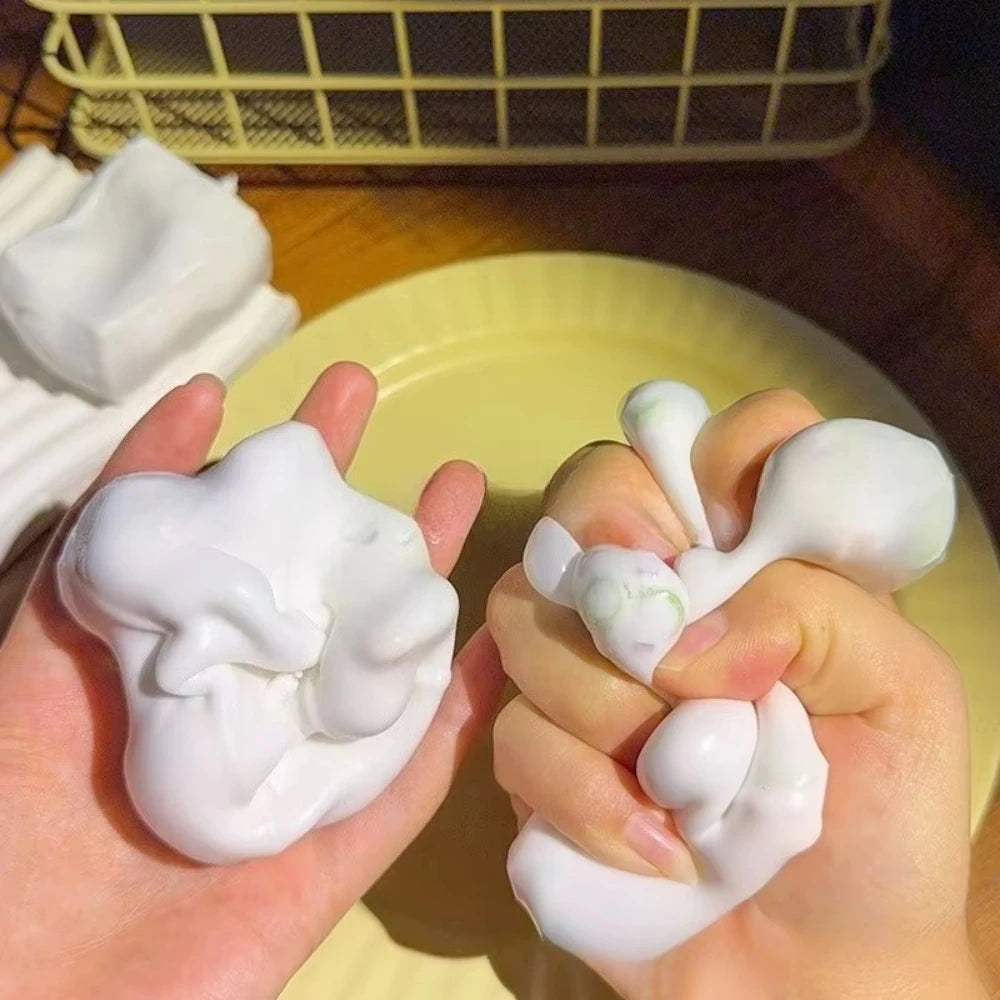 Tofu-Shaped ASMR Sensory Anti-Stress Toys Crunchy Stress Relief Squishy Toys Satisfying Sound Effects For Filling Building Block