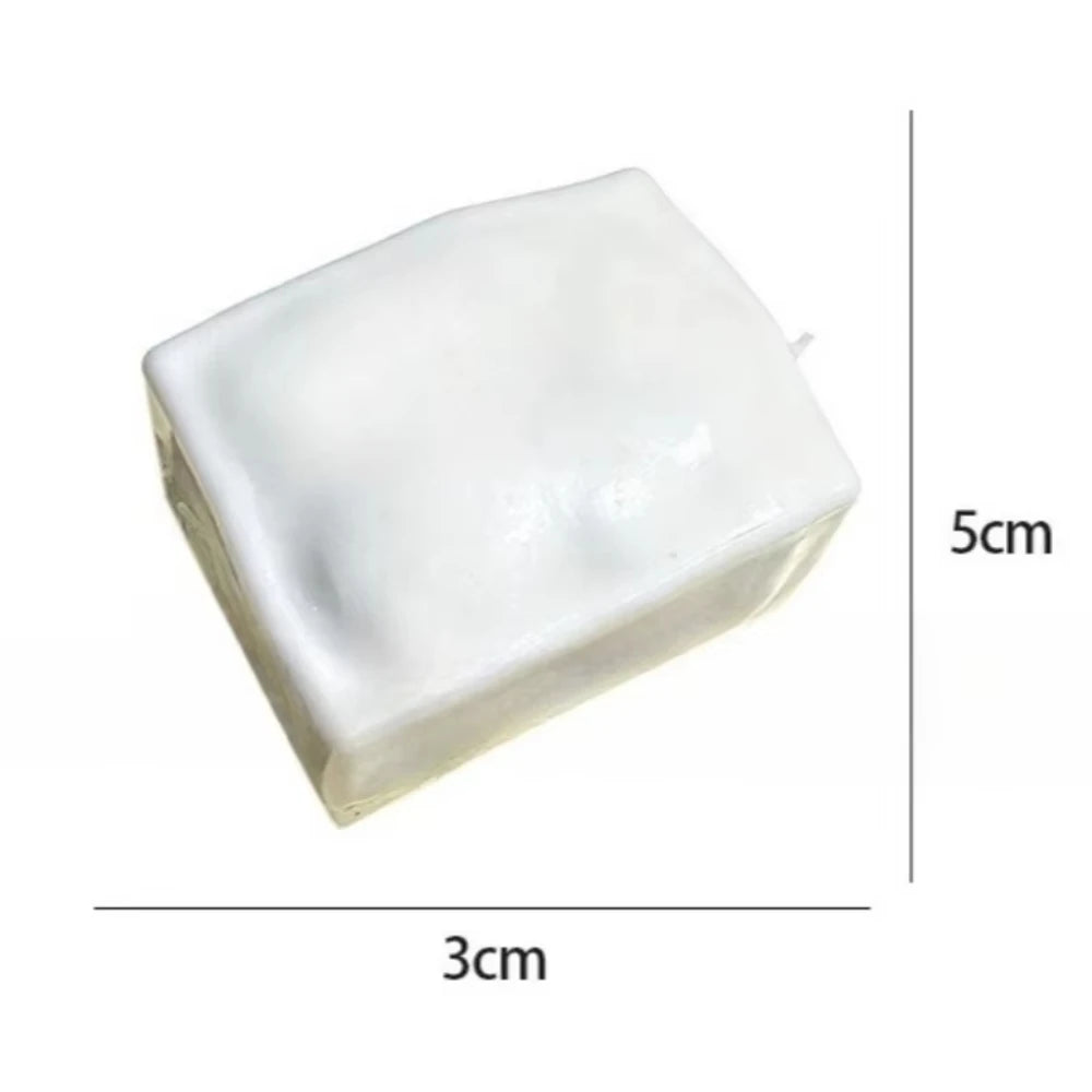 Tofu-Shaped ASMR Sensory Anti-Stress Toys Crunchy Stress Relief Squishy Toys Satisfying Sound Effects For Filling Building Block